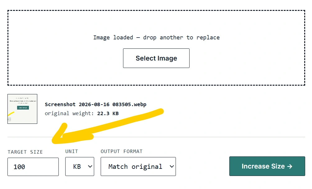 Increase Image Size to 100KB