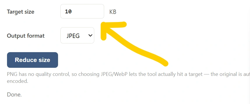 Reduce Image Size in KB