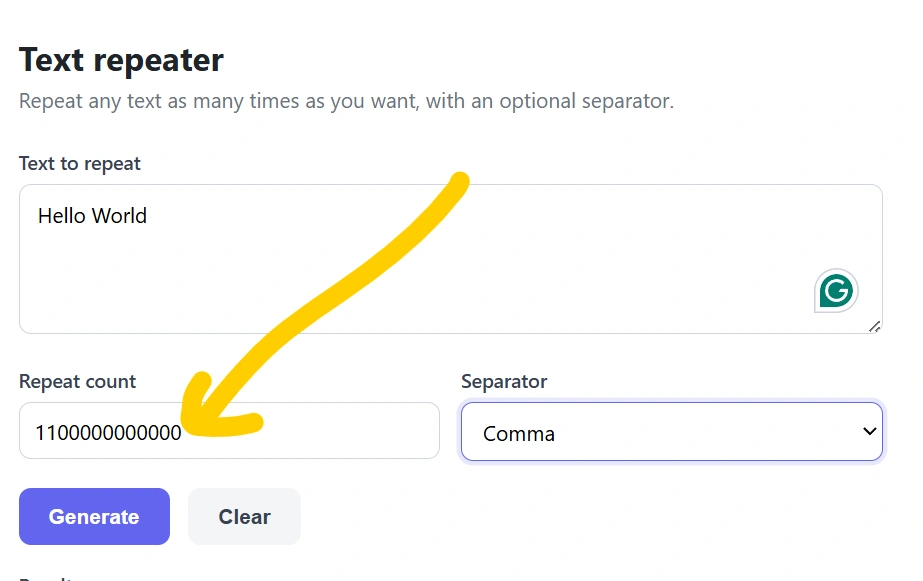 text repeater