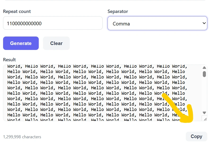 text repeater