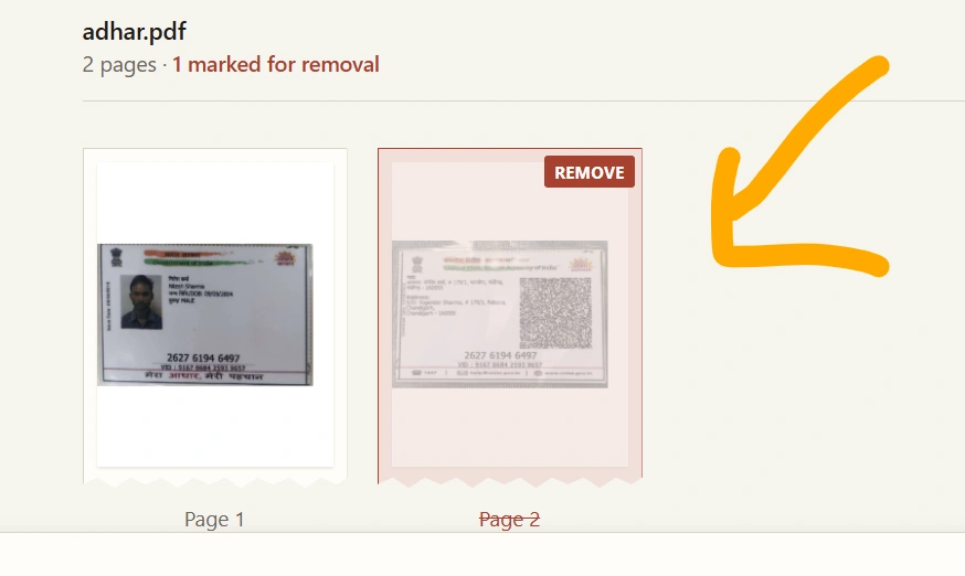 Remove page from PDF